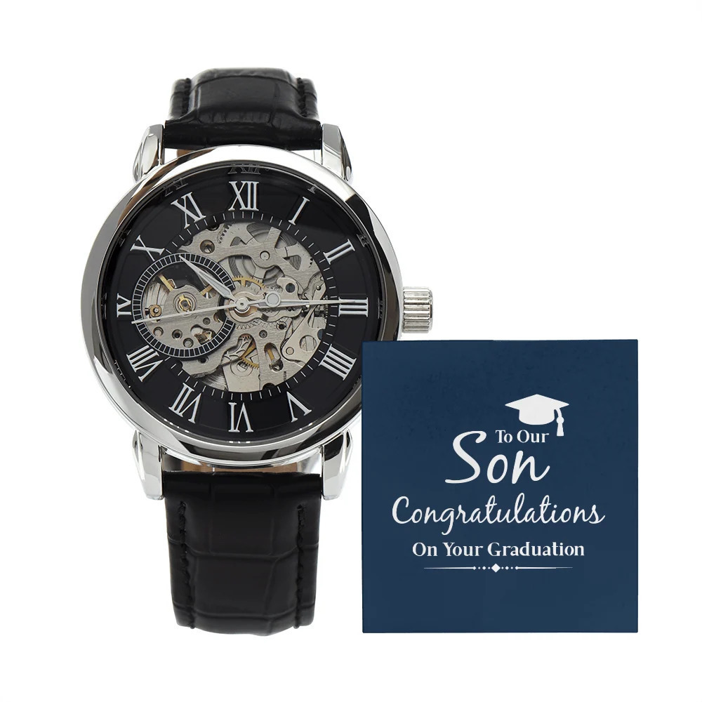 To Our Son Congratulations on Your Graduation Men's Openwork Skeleton Automat